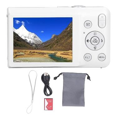 Imagem de Câmera digital qanyegn, HD 68MP 2,7in Tela 16x Zoom Câmera pequena em vlog, camera de filtro de beleza de tiro de timer para meninos meninos crianças (White)