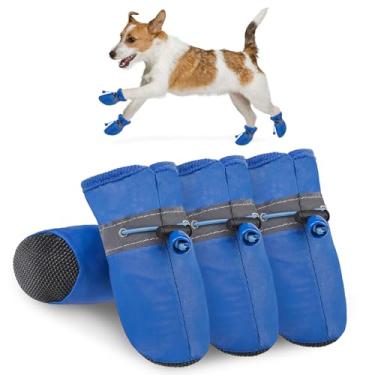 Imagem de SCENEREAL Sapatos de cachorro para pavimento quente para cães pequenos e médios protetores de patas, botas de verão resistentes ao calor à prova d'água macias para caminhadas ao ar livre, pisos