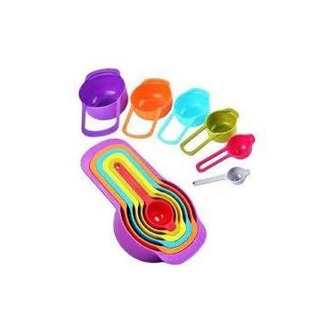 Imagem de Kit Medidor De Cozinha C/ 6 Pçs Colheres Coloridas Medidores - Ofertas