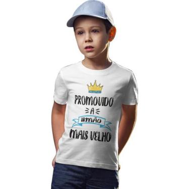 Imagem de Camiseta algodão Promovido a Irmão Mais Velho Infantil Branca - Del Fr