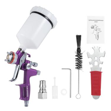 Imagem de CIADAZ Pulverizador profissional de tinta a ar de alto volume e baixa pressão com alimentação por gravidade com bico de 1,3 mm e copo de fluido de 600 cc para pintura automotiva, pintura de superfície
