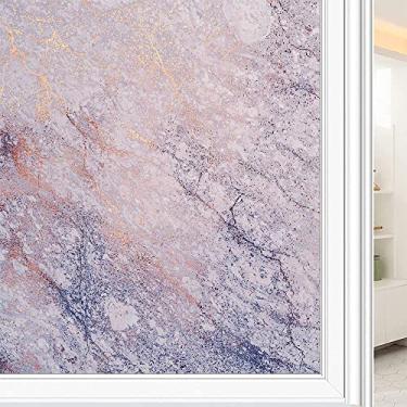 Imagem de Película de janela de privacidade de mármore, textura de estilo mármore, filme de vidro para sala de estar e escritório em casa, L90 x C 190 cm