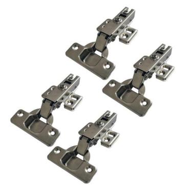 Imagem de Kit 4 Dobradiças 35Mm Retas Para Moveis Pistão Amortecedor - Rayco