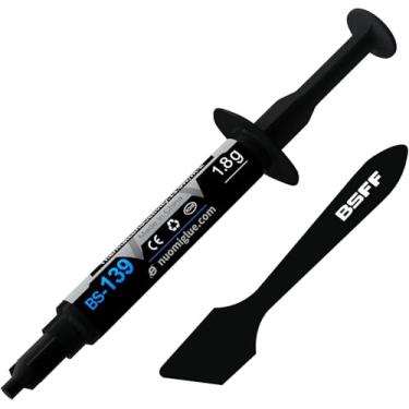 Imagem de BSFF Pasta térmica, 1,8 g com kit de ferramentas pasta de CPU dissipador de calor para IC/processador/CPU/todos os coolers, alto desempenho à base de carbono