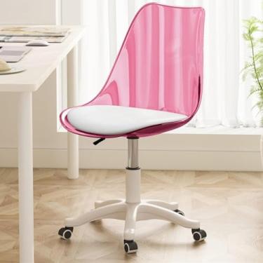 Imagem de Cadeira De Mesa Moderna, Cadeira Giratória De Trabalho De Escritório Em Casa Giratória Cadeira De Computador Bonito Sem Braços Assento Pp Para Trabalho, Estudo, #2