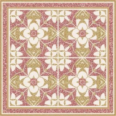 Imagem de HOMETITUTE 10 peças de azulejos de piso com padrão de flores vermelhas e douradas, 30,5 x 30,5 cm, descasque e cole e cole adesivos de vinil para cozinha, banheiro, sala de estar, entrada, decoração