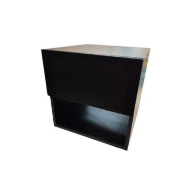 Imagem de Mesa De Cabeceira C Gaveta Secreta Lado Esquerdo Mdf Preto