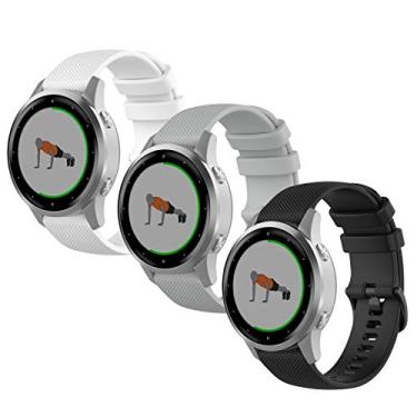 Imagem de Anrir Pulseiras de silicone de 18 mm para Garmin Vivoactive 4S e Vivomove 3S, 42 mm para Fossil Gen 6/5E e Q Venture, pulseiras esportivas de 41 mm - pacote com 3