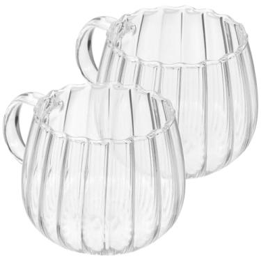 Imagem de DOITOOL 2 peças canecas de café de vidro 340 g canecas de abóbora transparentes com alça xícara de vidro em forma de abóbora xícaras de chá canecas de bebida copos de bebida para festa de Halloween em
