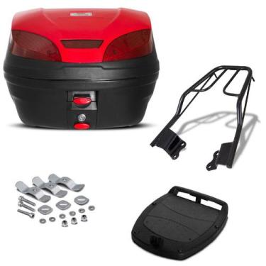 Imagem de Baú 30 Litros Pro Tork + Bagageiro Sansão Motos, VERMELHO, FAZER 150 2