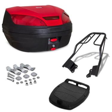 Imagem de Baú Bauleto 52 Litros Pro Tork Com Bagageiro Moto Fazer 150 2014, VERM
