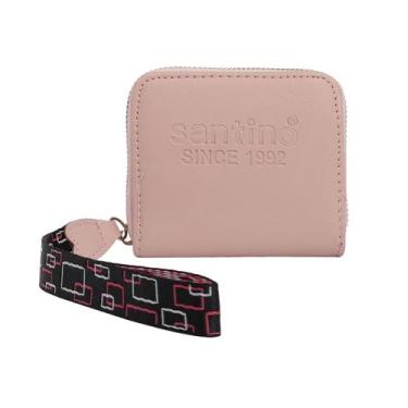 Imagem de Carteira Feminina Porta Cartão Moeda Dinheiro com Alça de Mão Pequena 