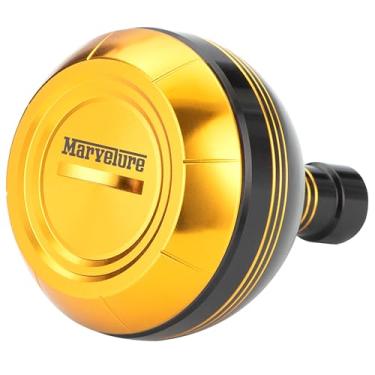 Imagem de MARVELURE Manípulo elétrico 1,77-1,85 polegadas (45-47 mm) compatível com carretel giratório Shimano tipo B de água salgada Stella SW, Stradic SW, Saragosa SW, Twin Power SW (ouro preto, 47 mm)