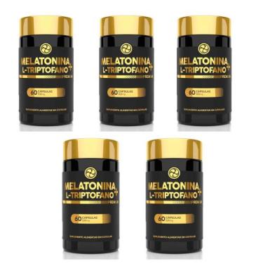Imagem de Kit 5 Melatonina 0,21mg Triptofano Premium 500mg 5x60 cps Floral Ervas