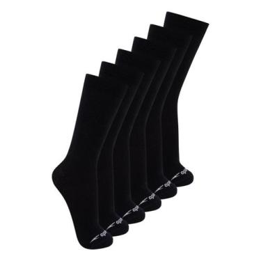 Imagem de Kit com 6 Pares de Meias Esportiva Cano Longo Speedo 8026, Preto, 33-3