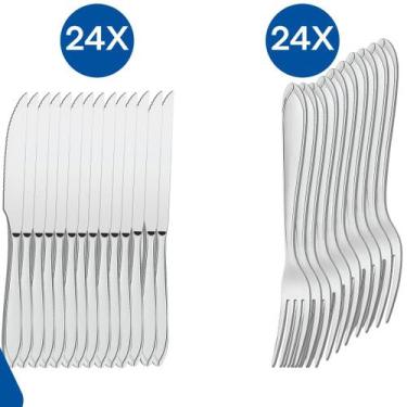 Imagem de Faqueiro laguna kit 48 peças garfo e faca tramontina aço inox