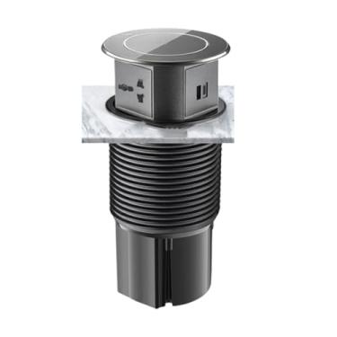Imagem de Tomada de elevador inteligente 1 plugue + carregamento sem fio + alto-falante bluetooth + 2 B port e tipo-c interruptor inteligente ip53 nível à prova d'água