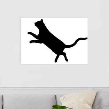 Imagem de Quadro Canvas Decorativo para Sala Gato Preto 3 60x90 - LUGGUI ART. FO