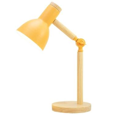 Imagem de Luminária Mesa Abajur 45Cm Articulada Retrô Madeira Gimpo, Bivolt