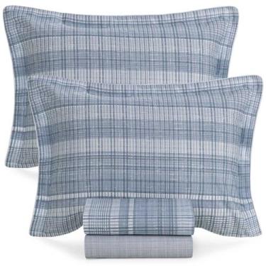 Imagem de Jogo de Cama Casal Lençol 100% Algodão Percal 200 Fios Samuel 4 Peças 