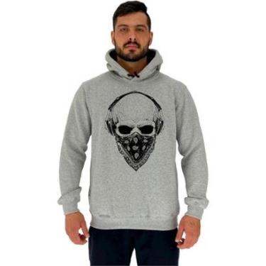 Imagem de Blusa Moletom MXD Conceito Tradicional Com Touca Caveira De Bandana Masculina-Masculino