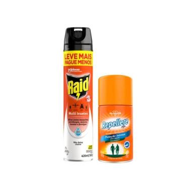 Imagem de Kit Repelente Aerossol Repellere 150ml + Inseticida Raid Multi Insetos