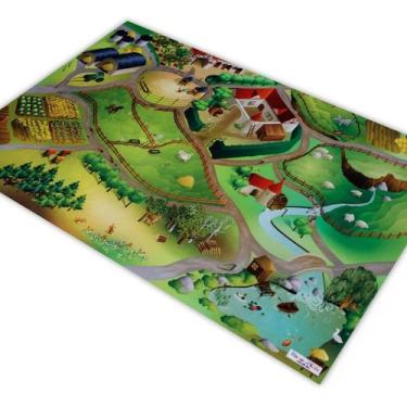 Imagem de Tapete Pista Para Carrinhos Cidade Fazendinha 140X100Cm - Plimshop