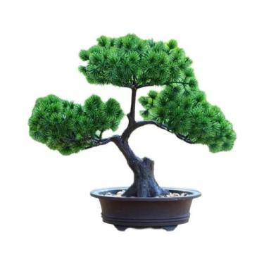 Imagem de Árvore Artificial De Pinho Bonsai, Planta Verde Zen, Vaso De Flores Si