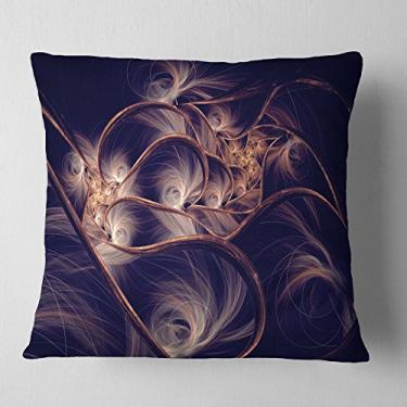 Imagem de Designart Almofada de Alta Qualidade com Estampa de Flor Fractal em Ouro Escuro para Sala de Estar, Sofá e Capa de Almofada Impressa 40,64 cm x 40,64 cm