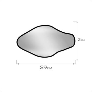 Imagem de Bandeja Espelhada de Luxo Decorativa Orgânica Borda em Couro Lavabo Cantinho do Café (Preto, Lumine39x21)