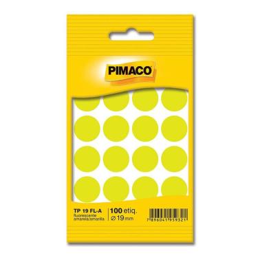 Imagem de Etiqueta adesiva TP19FL amarelo fluorescente Pimaco