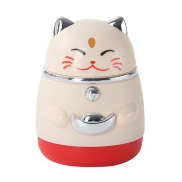 Imagem de WeiLaiKeQi Porta-palitos de gato da sorte, decoração de ano novo chinês, enfeite de mesa portátil para casa, Branco