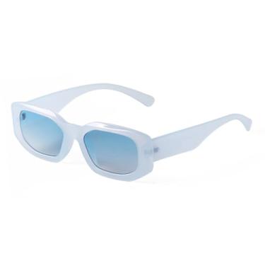 Imagem de VFDHN Óculos de sol retangulares femininos, laranja, verde, lentes irregulares, masculino, armação, óculos de sol, uv400, feminino (5)