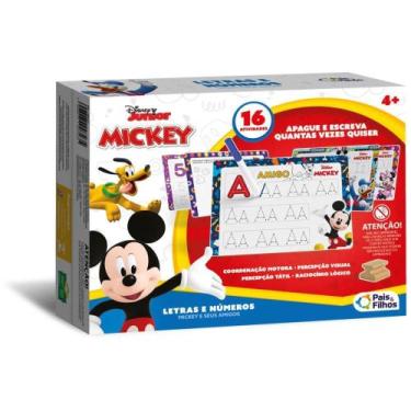 Imagem de Brinquedo Pedagogico Mickey Letras e Numeros 16ATIV - Pais e Filhos