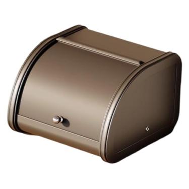 Imagem de Baoblaze Caixa de pão com tampa enrolável, porta-chaves, recipiente para guardar pão, armazenamento para casa, balcão, biscoitos, padaria, cozinha, Preto 25x26x17cm