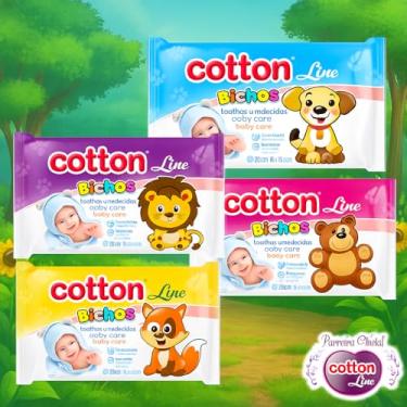Imagem de Lenço Umedecido Cotton Line – 48 Lenços (Caixa c/ 4 Pacotes)