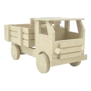 Imagem de Caminhãozinho Decorativo em MDF, 12 x 25 x 7,5 cm, Brinquedo Pedagógico Infantil