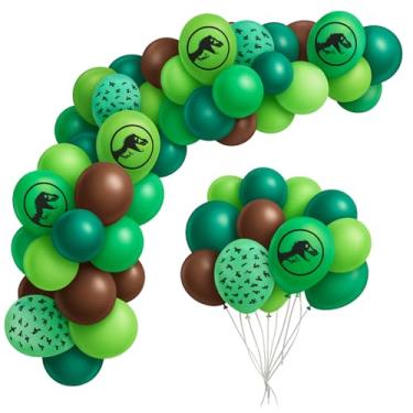 Imagem de Kit Balão Bexiga Dinossauro Dino Jurassic Decoração Aniversário Festa Arco de Baloes Bexigas Decoração De Aniversário para Festa de Menino Arco de Balões Bolas Balão Bexiga Orgânico - Fácil de Montar
