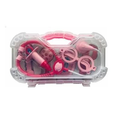 Imagem de Maleta Mini Doutora Kit Infantil Menina Médica Brinquedo Cor Rosa