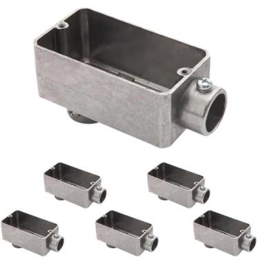 Imagem de 6 Condulete Tipo Lb 1 Polegada Em Alumínio Sem Rosca Sieg Prateado 520