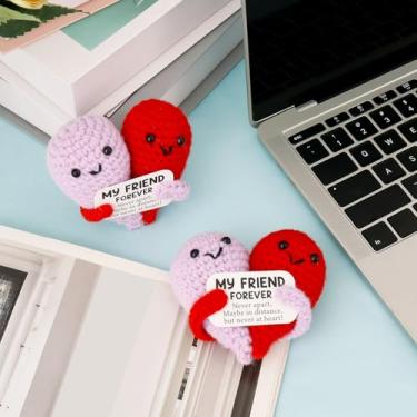 Imagem de Boneca de crochê de suporte emocional, conjunto de mini presentes de crochê, presente de aniversário de incentivo criativo para decoração de quarto de amigos