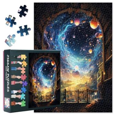 Imagem de Fantasy 1000 Piece Puzzles for Adults, Fantasy Scene with Bookshelves and Planets in The Sky Jigsaw Puzzles, Impossible Challenging Jigsaw Puzzles for Adults, 19.5 x 27.5 Inch