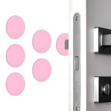 Imagem de PATIKIL 5 peças de protetor de parede para maçanetas de porta, batentes de porta redondos de silicone de 4 cm, almofada autoadesiva, protetor de parede silencioso para geladeira, casa, escritório