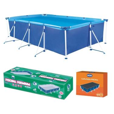 Imagem de Piscina Retangular 6200 Litros Estruturada Premium Com Capa Mor