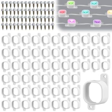 Imagem de Beeveer Conjunto de 120 70 conjuntos de clipes de luz para Govee H706 clipes de montagem com 140 parafusos compatíveis com extensão de luzes externas permanentes Govee Pro, instale firmemente (branco)