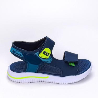 Imagem de Sandália Infantil Masculina Kidy Flex Marinho Neon