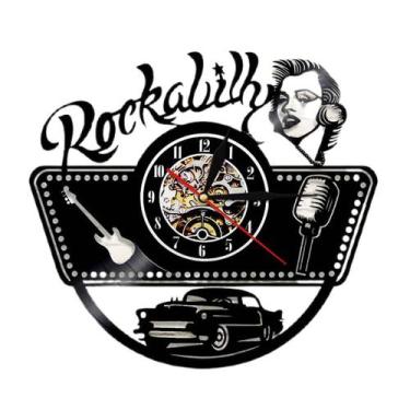 Imagem de Relógio de parede com disco de vinil musical - Relógio de parede com m