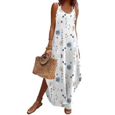 Imagem de Vestido de verão Zeagoo 2025 para mulheres Boho Beach White Floral