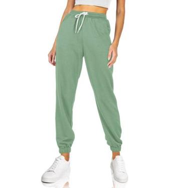 Imagem de Calça de moletom feminina AUTOMET com calça justa, verde atlética, XL