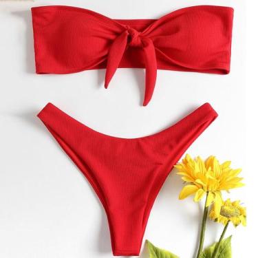 Imagem de Maiô feminino sexy sólido push up moda moda biquíni maiô - HUOGUO